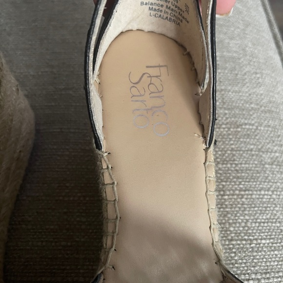 Franco Sarto Leather Woven Espadrille Wedges - Picture 5 of 12